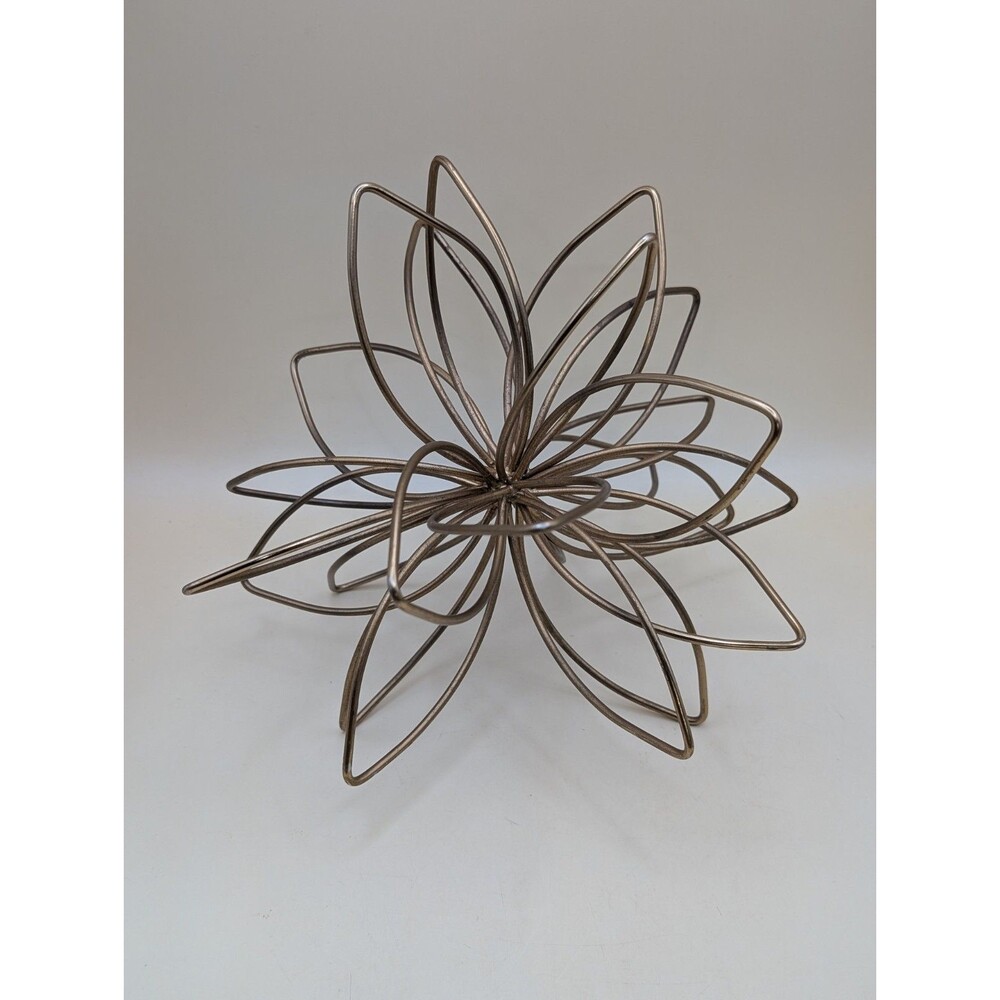Mainstays Metal Floral Tabletop Orb Geometric Flower Sphere Decorative Sculpture
